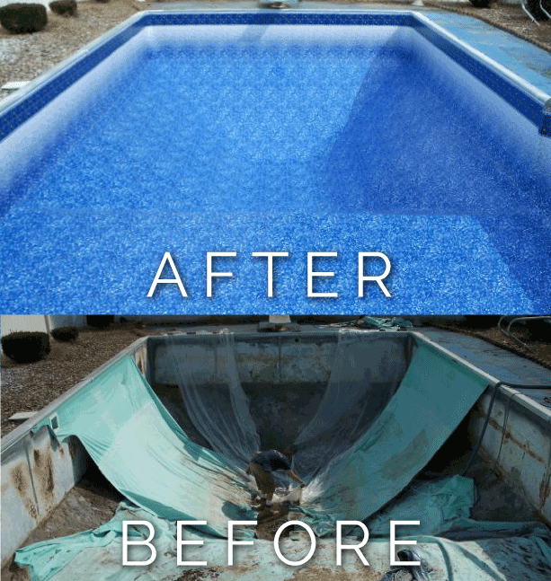 Before and After Pool Liner Replacement